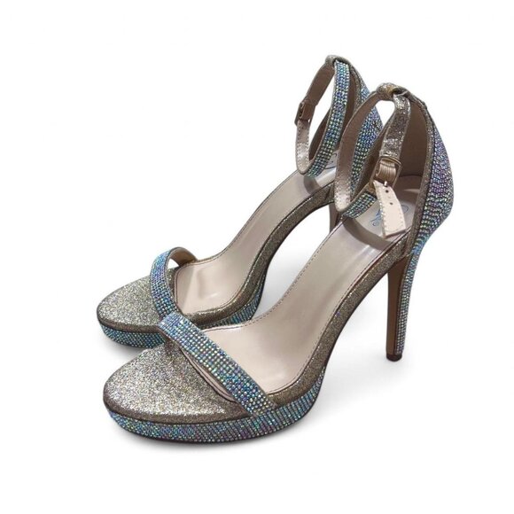 Windsor‎ Glitter Sparkly High Heels 7.5 Prom Bedazzled Glamour Party - Picture 2 of 8